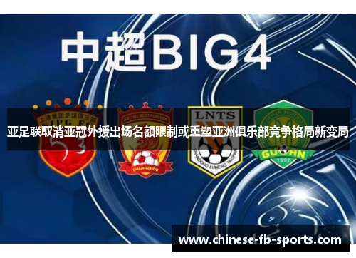 亚足联取消亚冠外援出场名额限制或重塑亚洲俱乐部竞争格局新变局 亚足联取消亚冠外援出场名额限制或重塑亚洲俱乐部竞争格局新变局